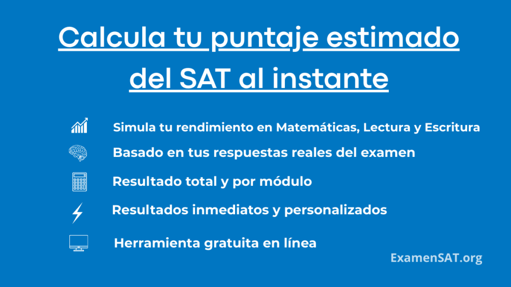 Calculadora de Puntaje Examen SAT Calculadora de Puntaje Examen SAT